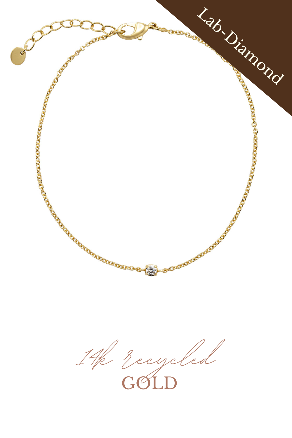 14k goud lab diamond armband