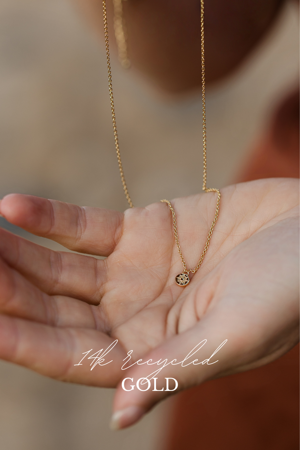 14k gouden compass ketting