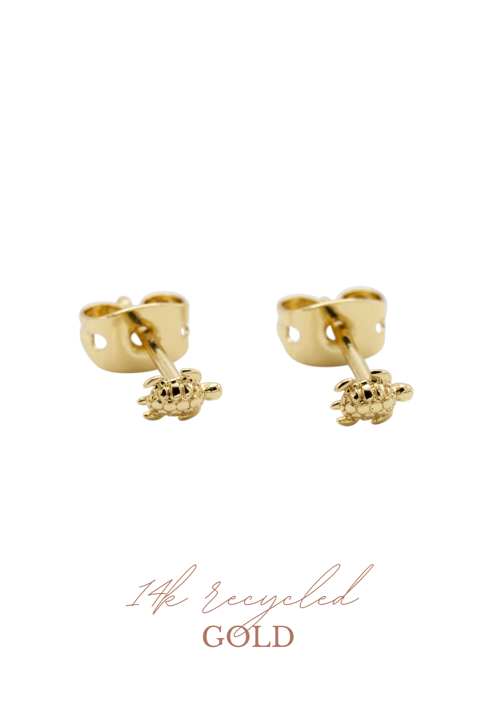 14k recycled goud turtle oorbellen-2