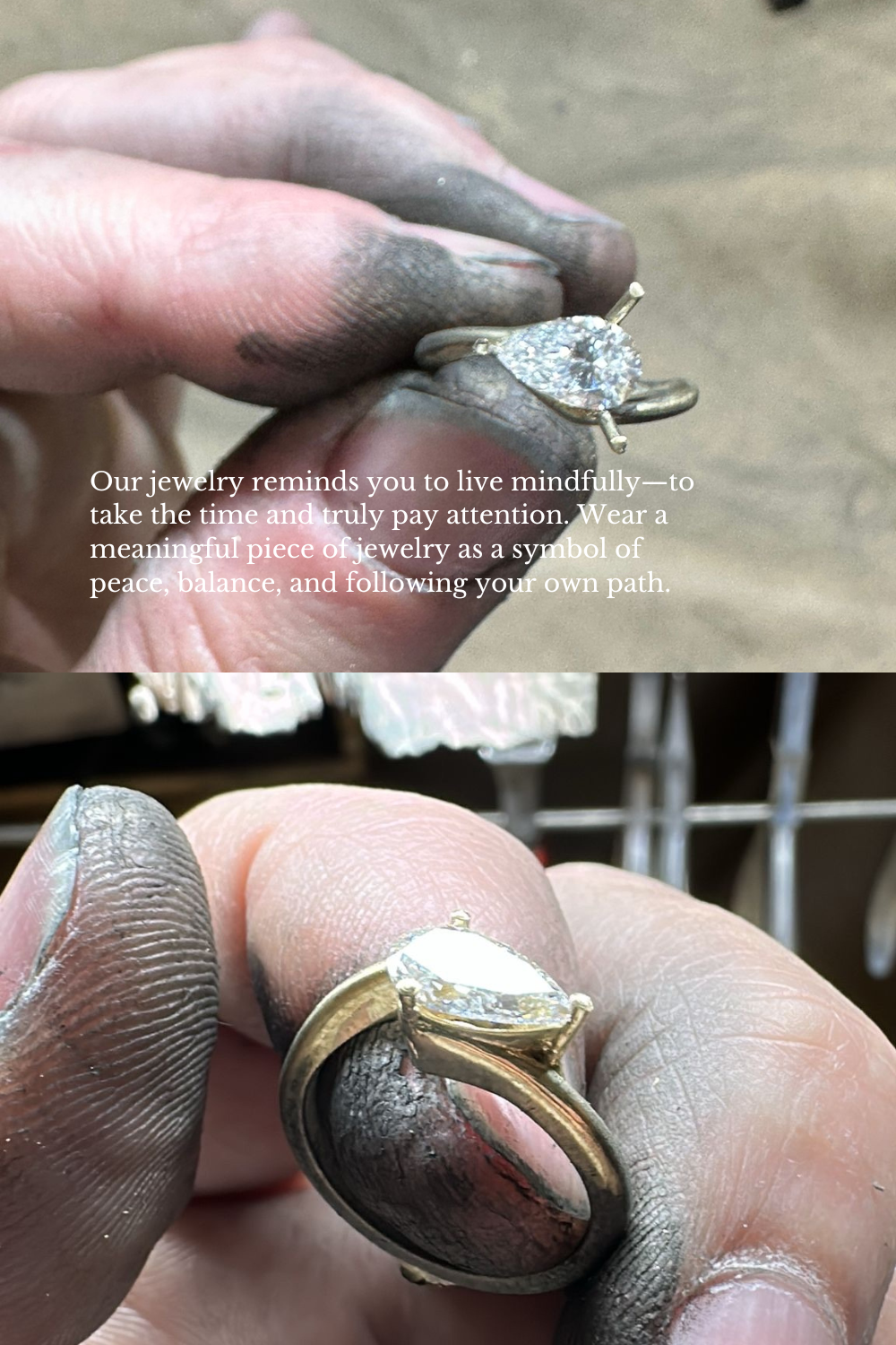 Pear-Diamantring 14k recyceltes Gold