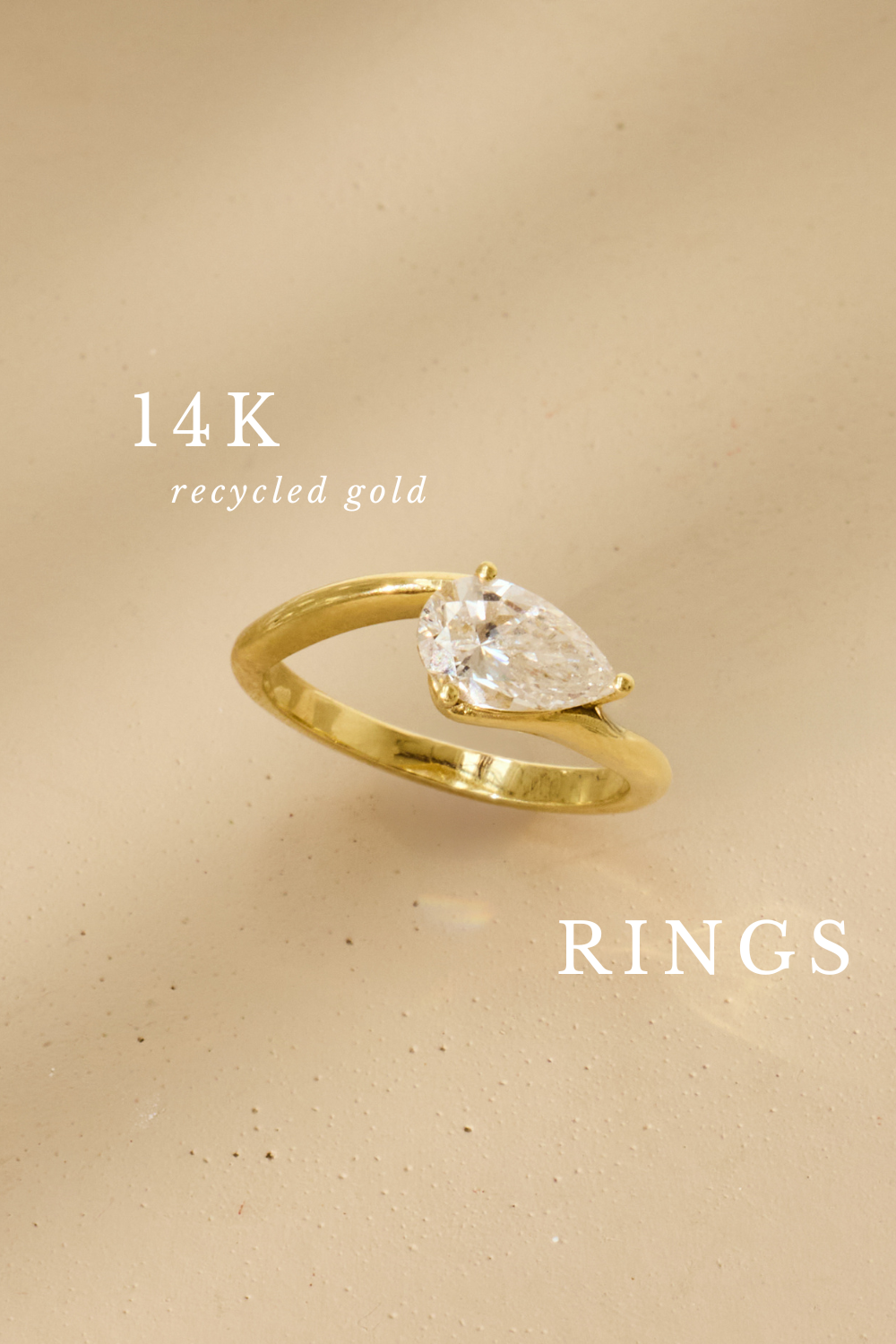 Pear-Diamantring 14k recyceltes Gold