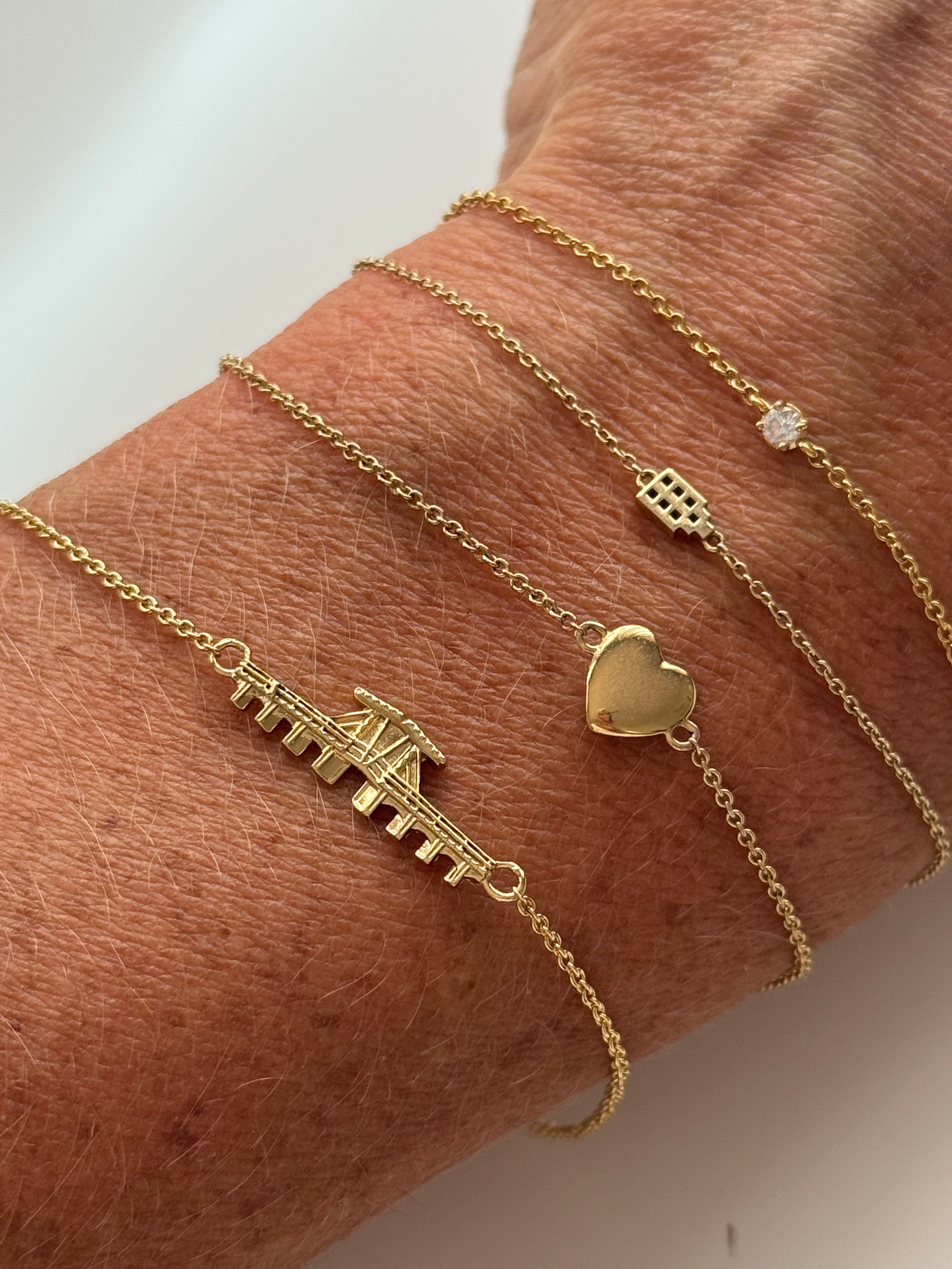 Magere Brug Armband Amsterdam Vergoldet / Silber