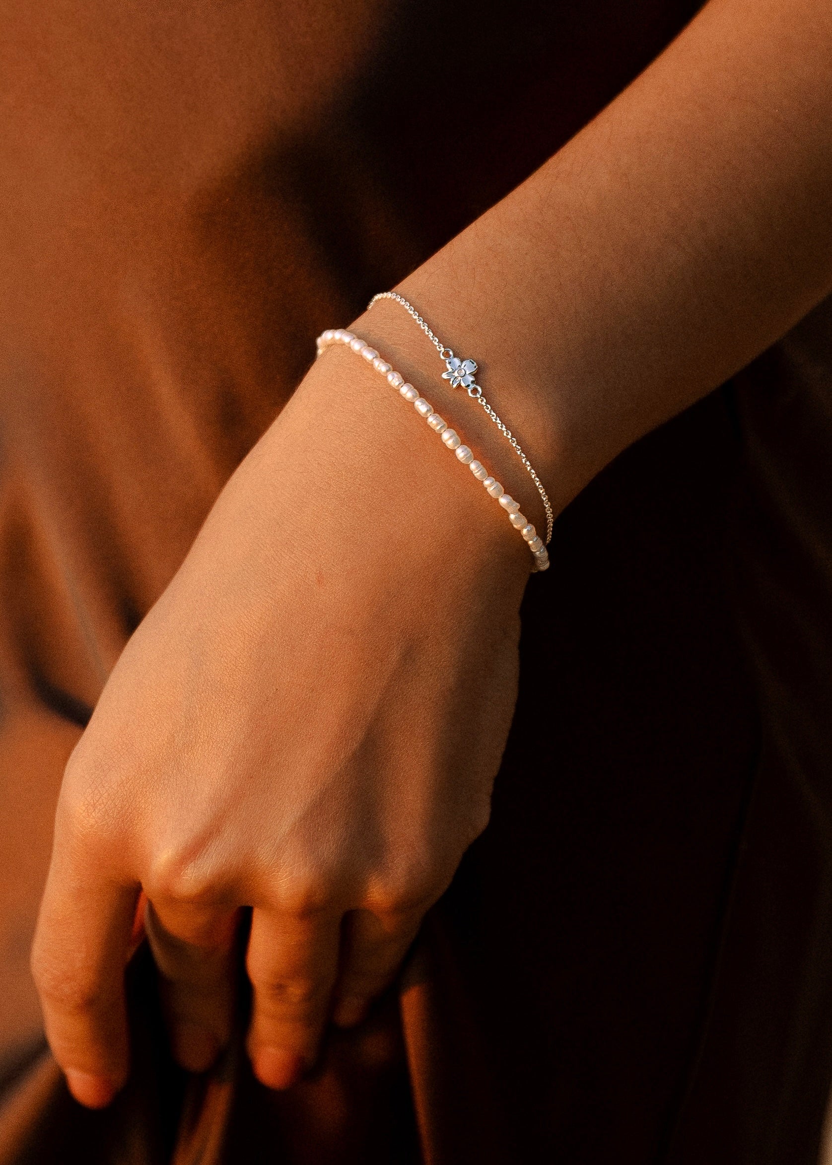 Blütenarmband Silber