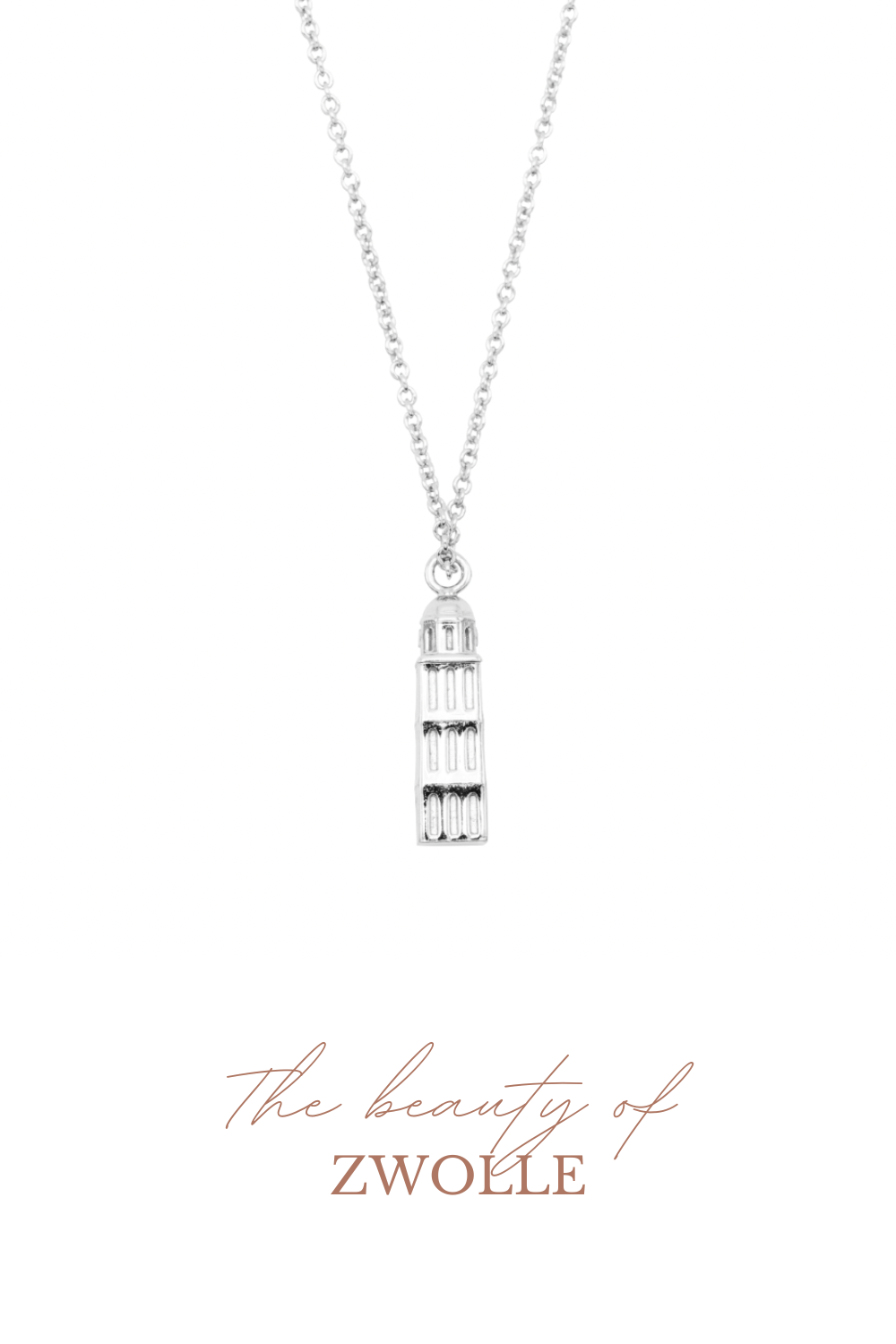 Peperbus ketting Zwolle Zilver