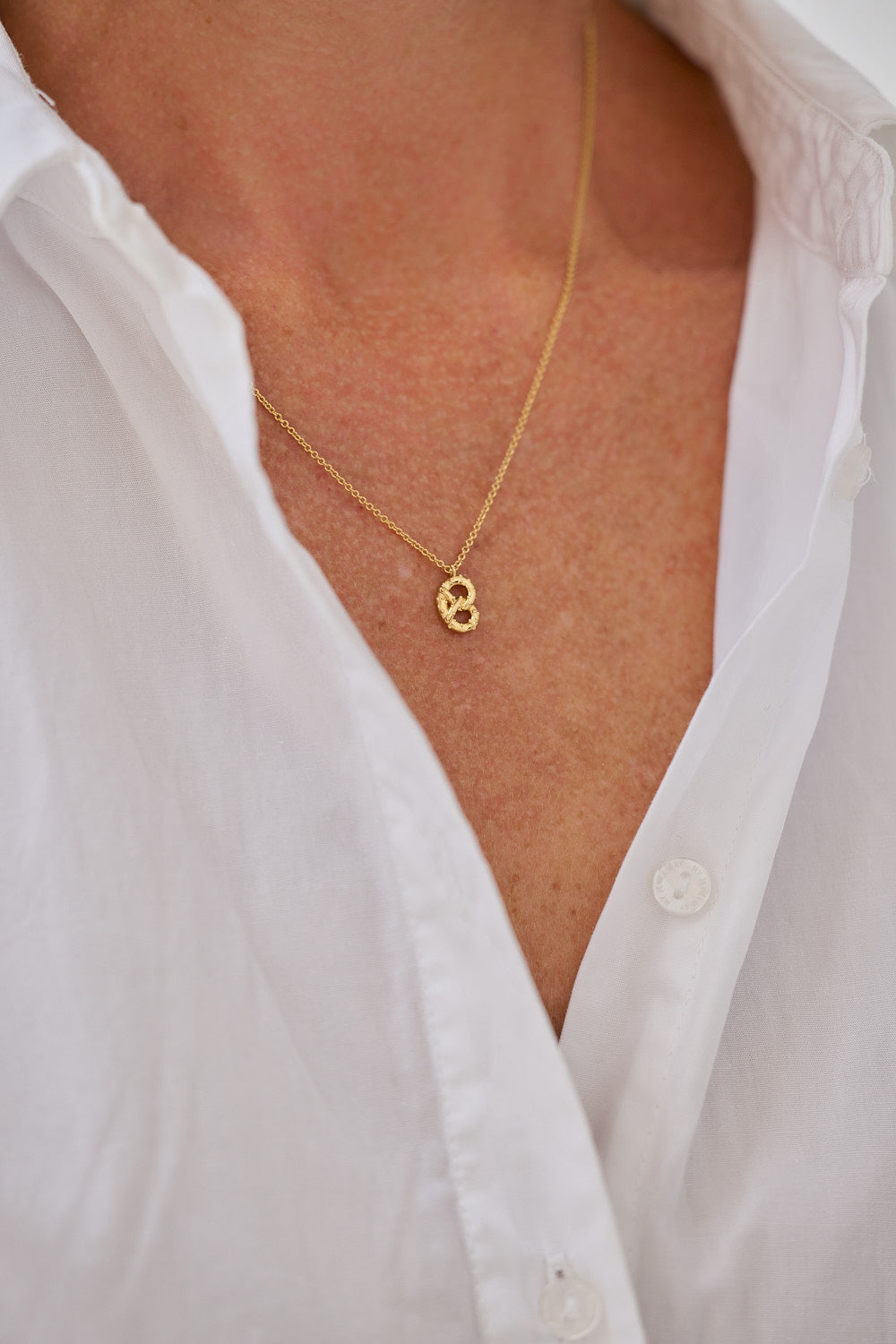 Pretzel-ketting-verguld