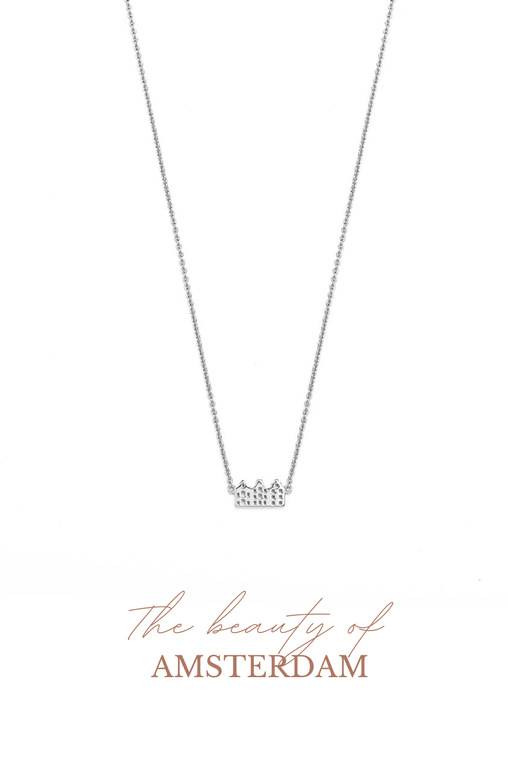 Amsterdam sieraad huisjes ketting zilver | Canal ketting zilver