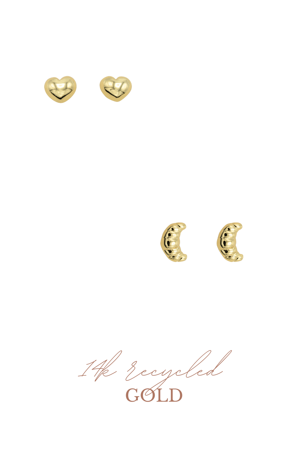 Croissant en hartjes studs still