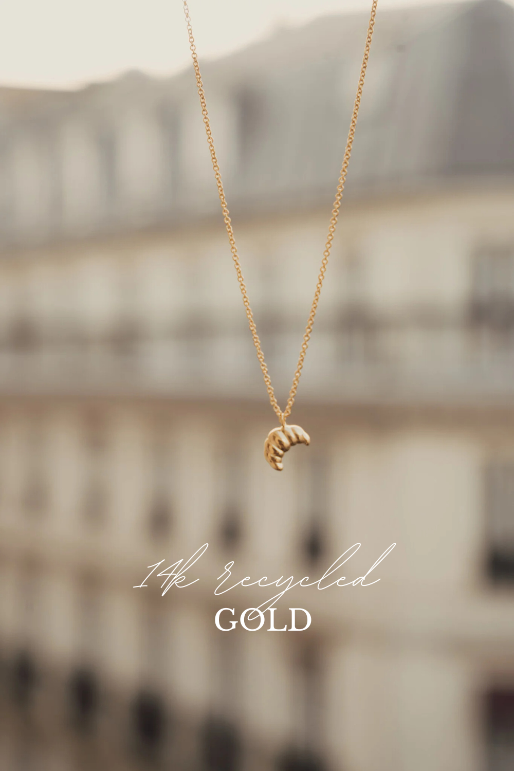 Croissant ketting 14k goud