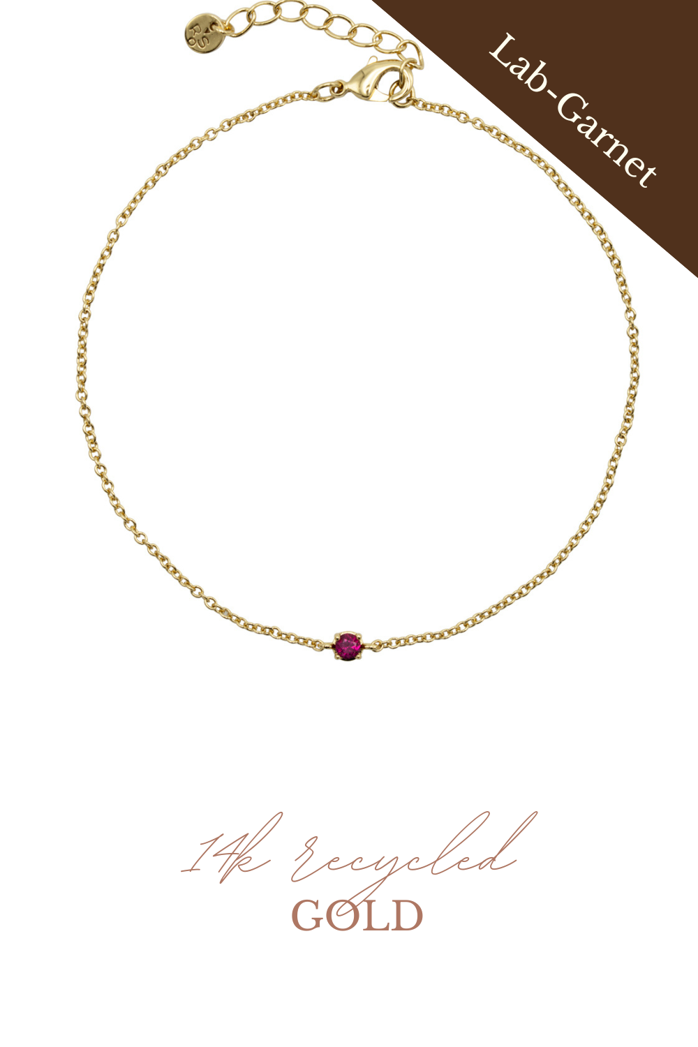 Garnet armband 14k goud