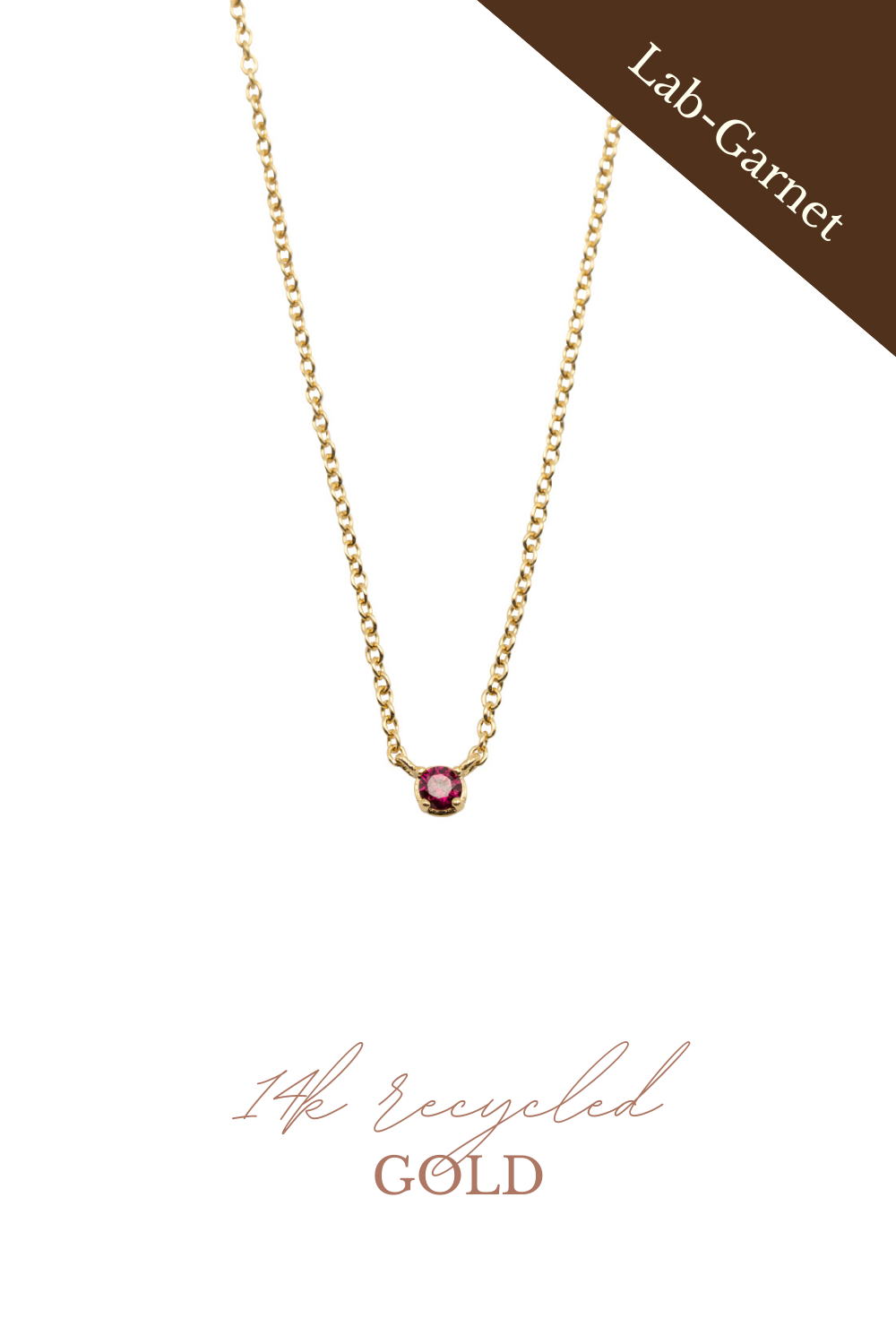 Garnet ketting 14k goud