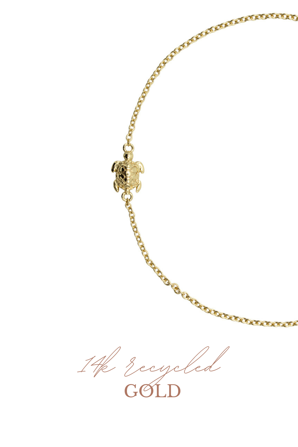 Go slow armband turtle 14k goud