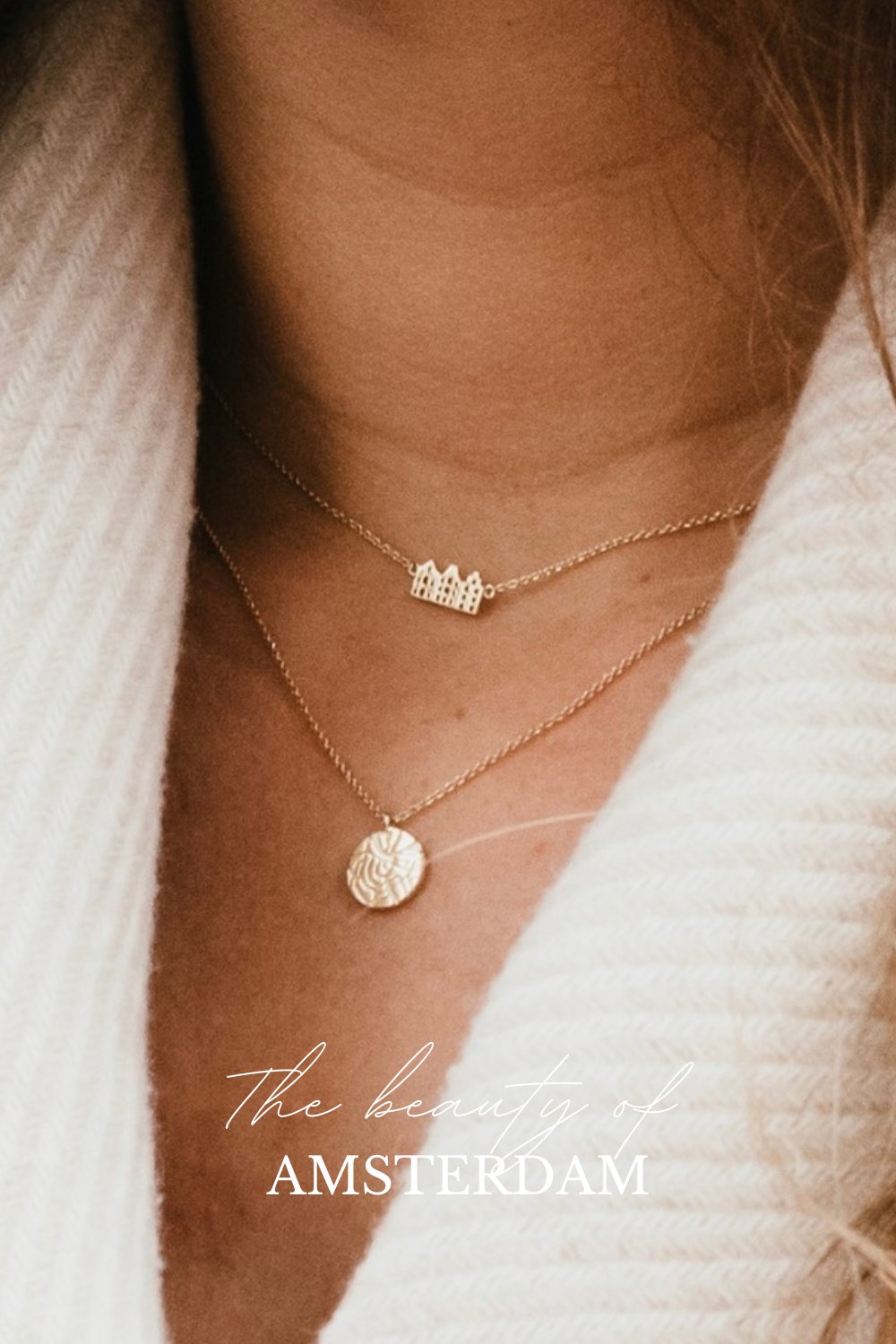 Huisjes ketting Amsterdam | Canal ketting Amsterdam Verguld