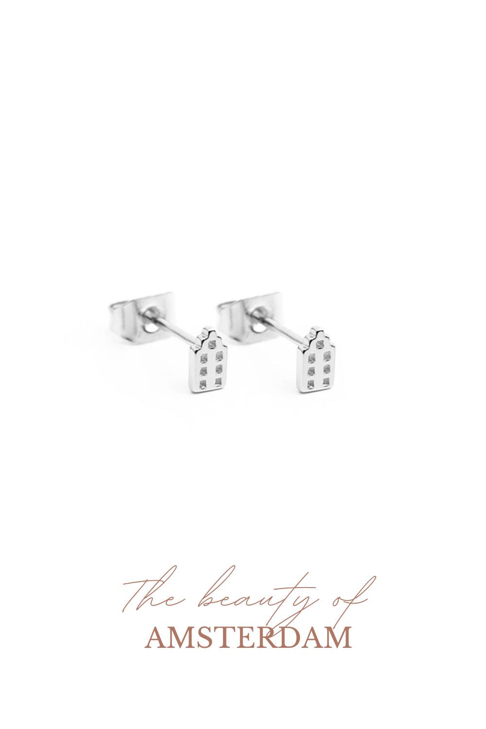 Huisjes studs zilver | Jordaan studs zilver