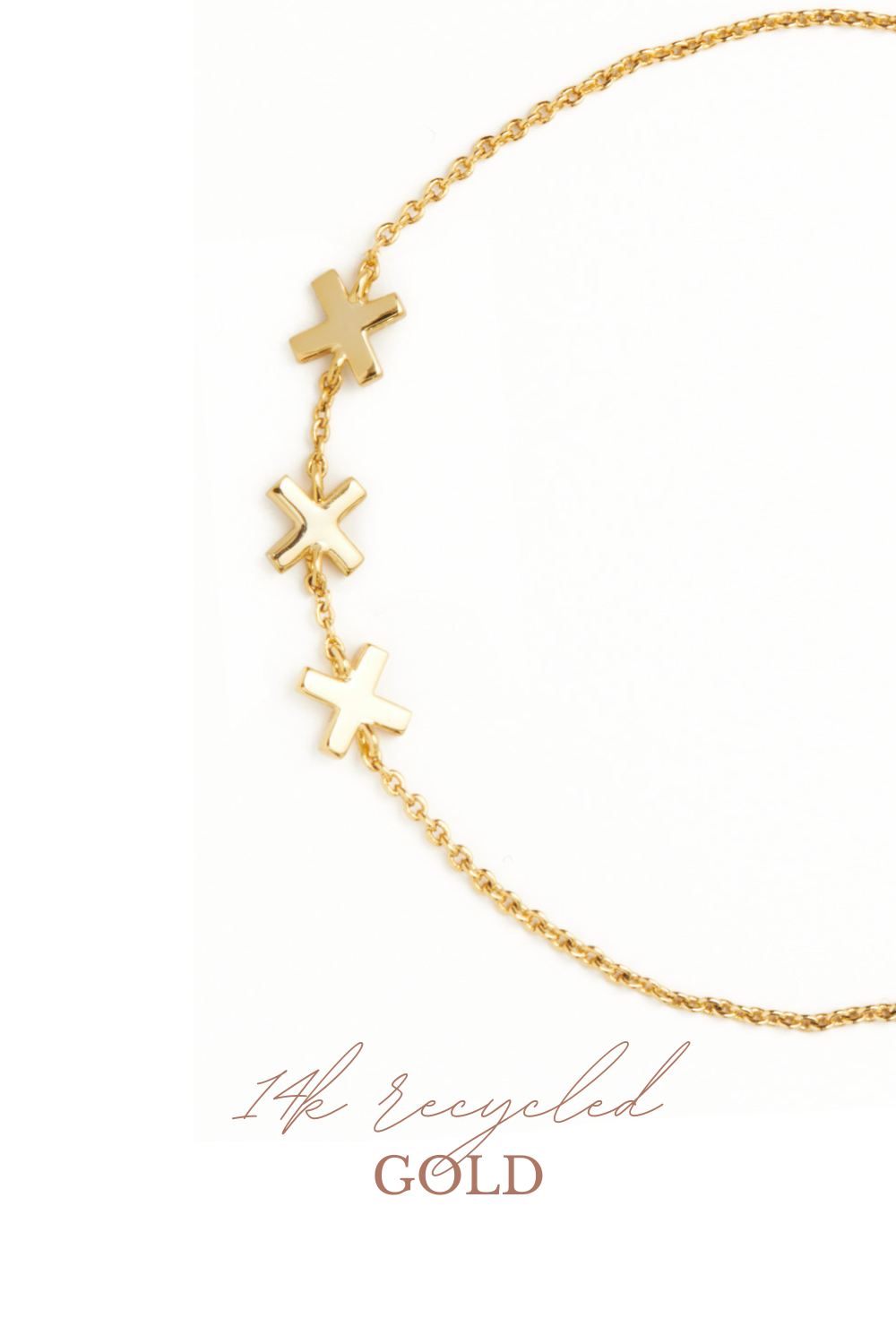 Kruisjes armband 14k goud