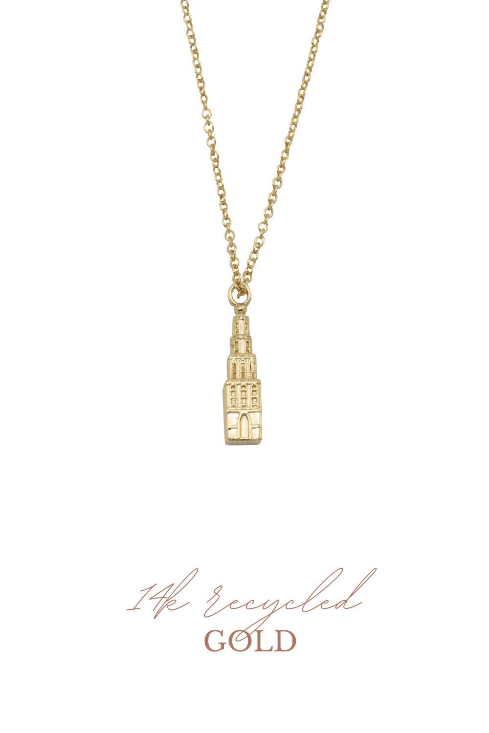 Martinitoren ketting 14k goud