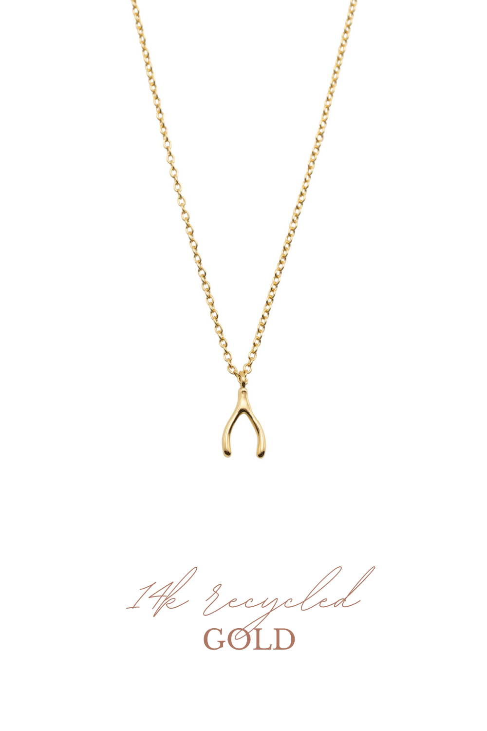 Wishbone ketting 14k goud