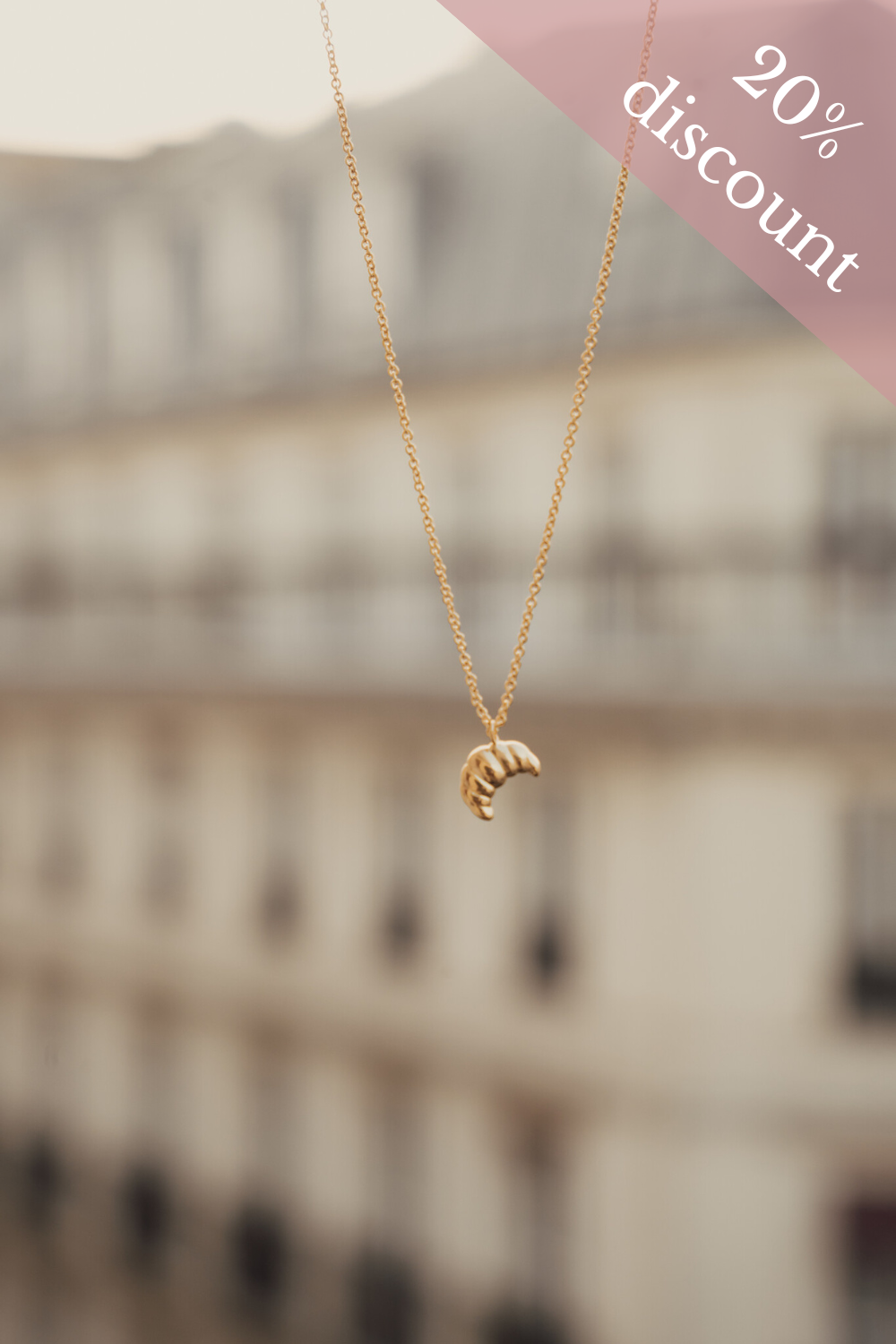 Croissant Ketting Parijs Verguld