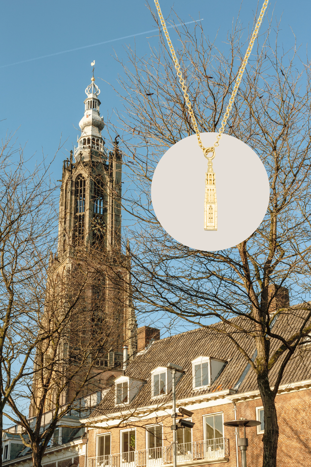 Onze Lieve Vrouwetoren Kette Amersfoort Vergoldet / Silber