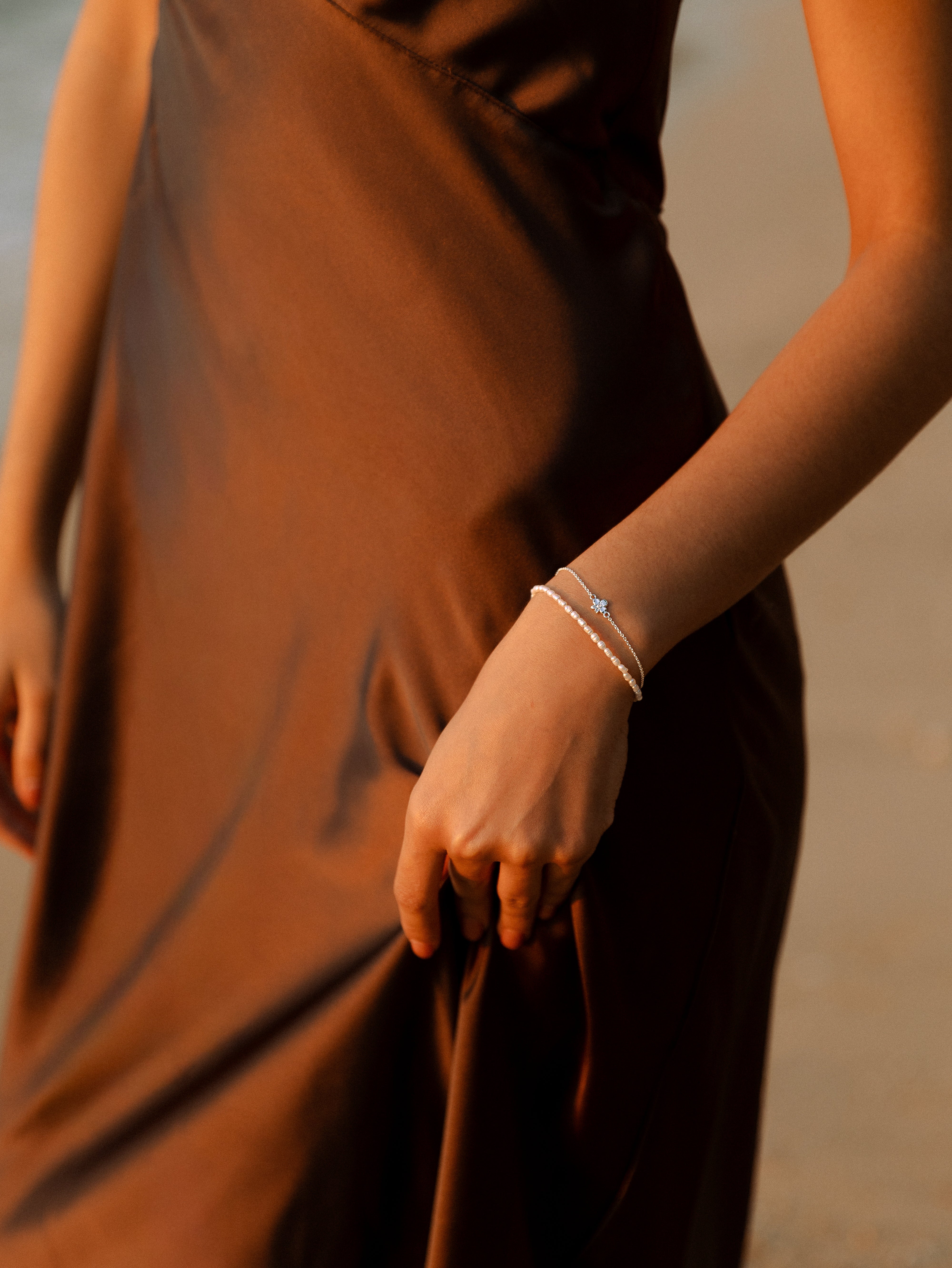 Blütenarmband Silber