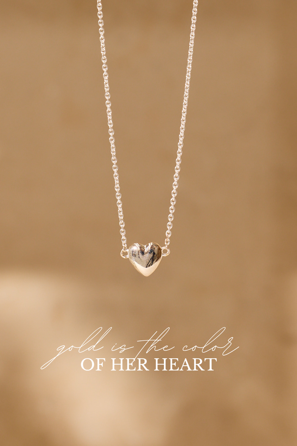 Herz aus Gold Kette Silber