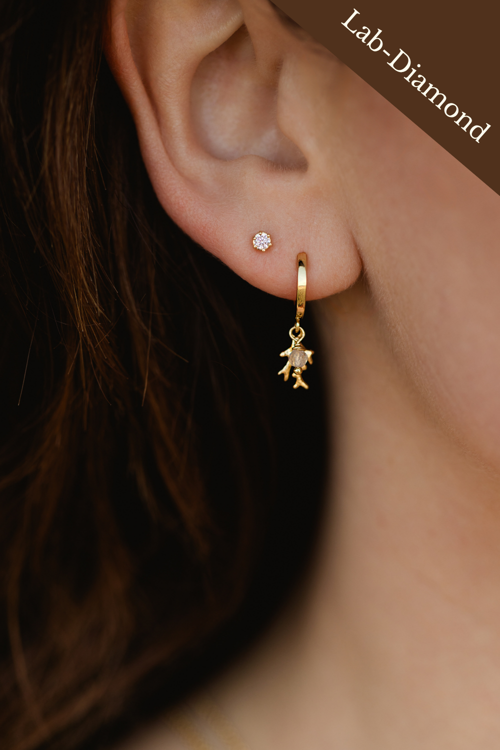 Diamantstecker Vergoldet