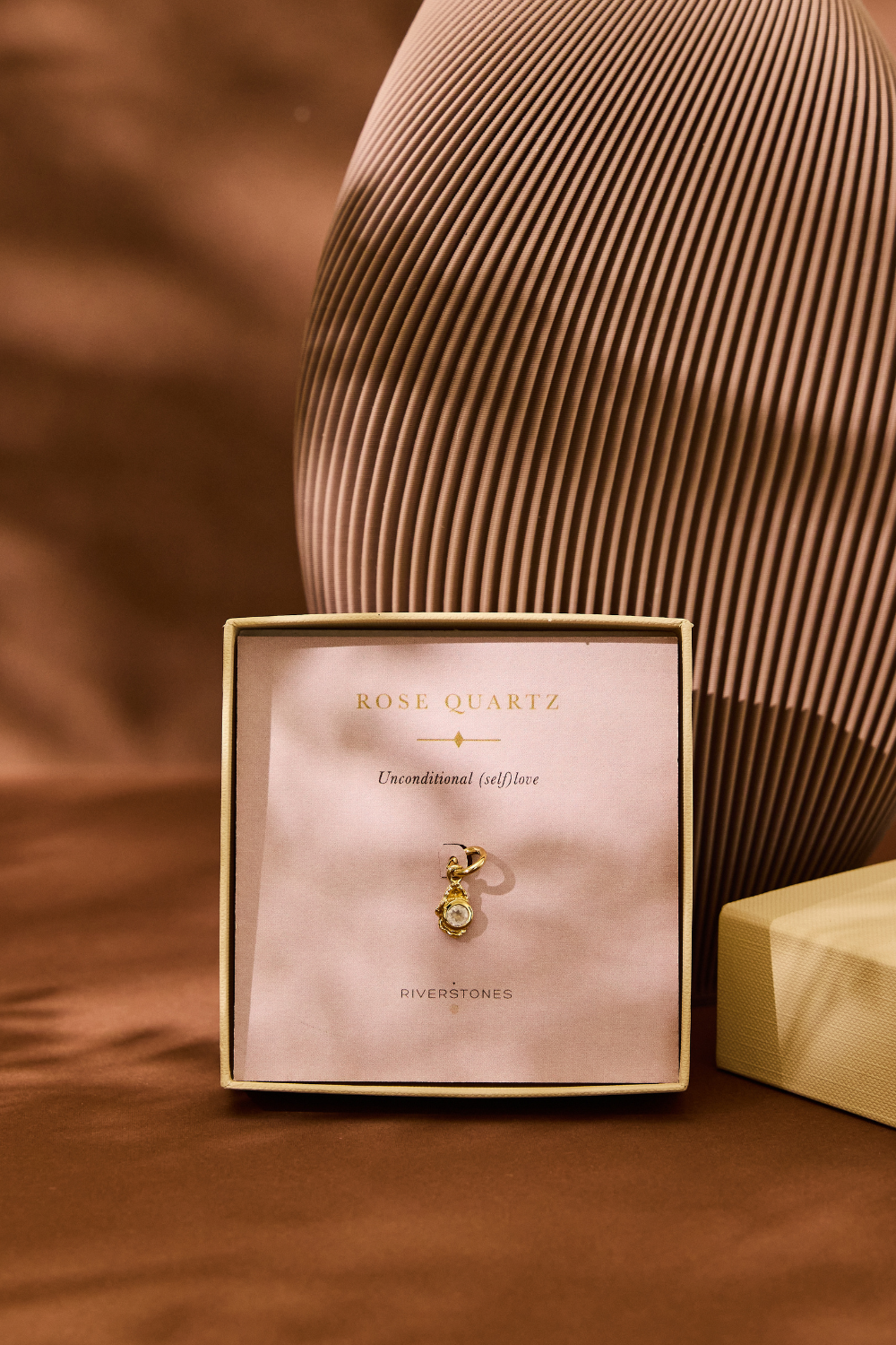 Rose Quartz Charm Gold Plated