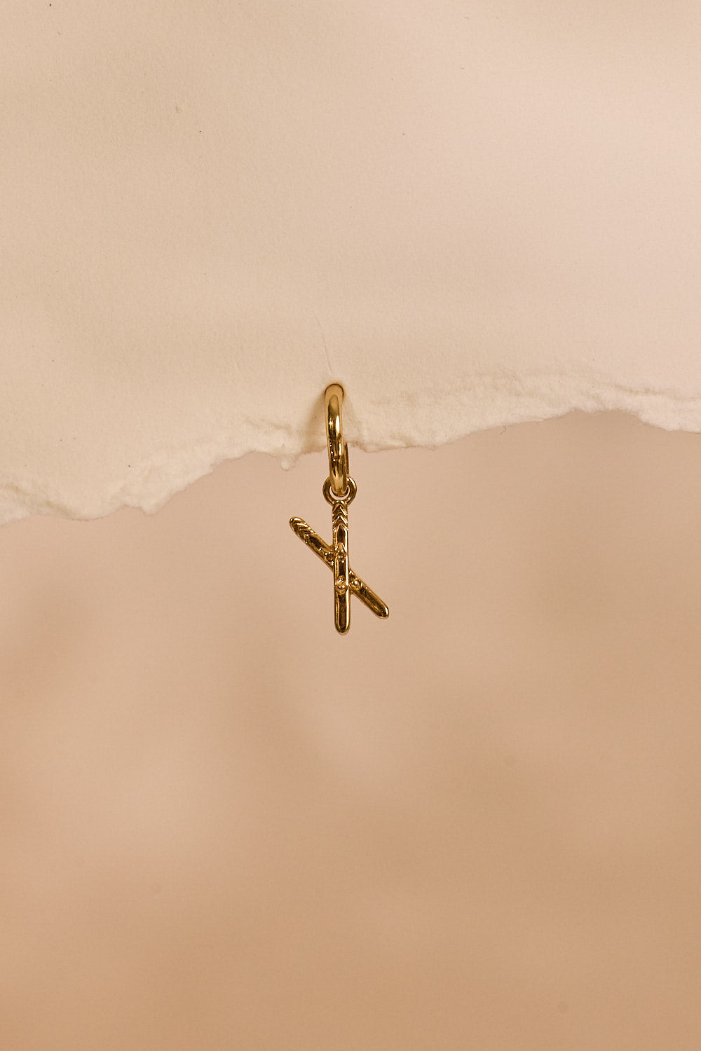 Ski Charm Mountains Gold Plated