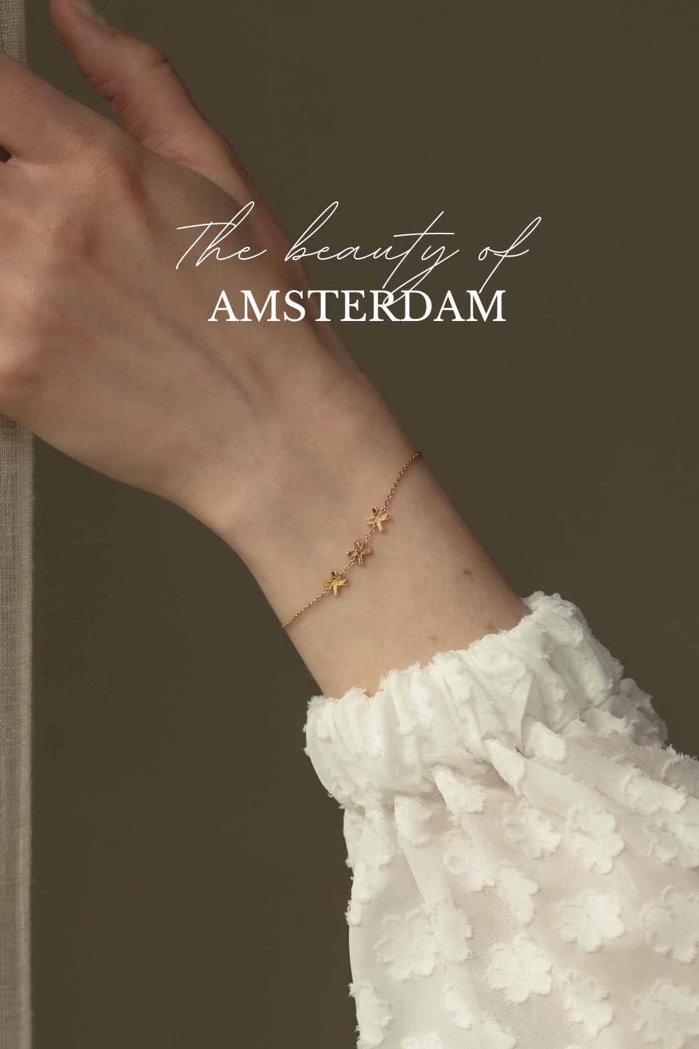 drie kruisjes armband Amsterdam | metropolis armband verguld