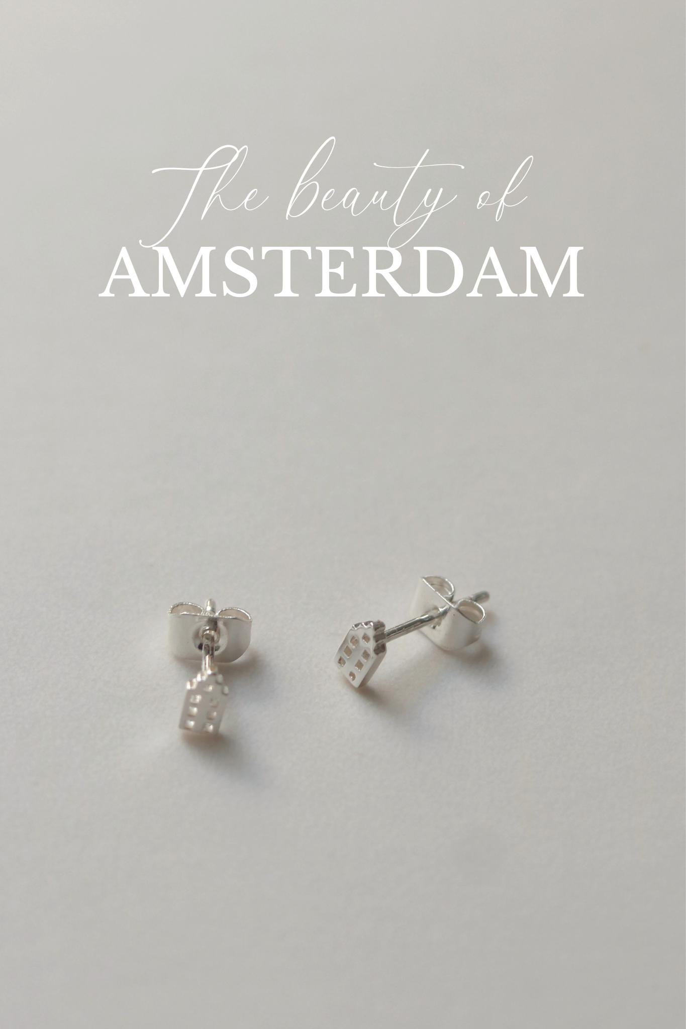 Jordaan studs zilver tekst